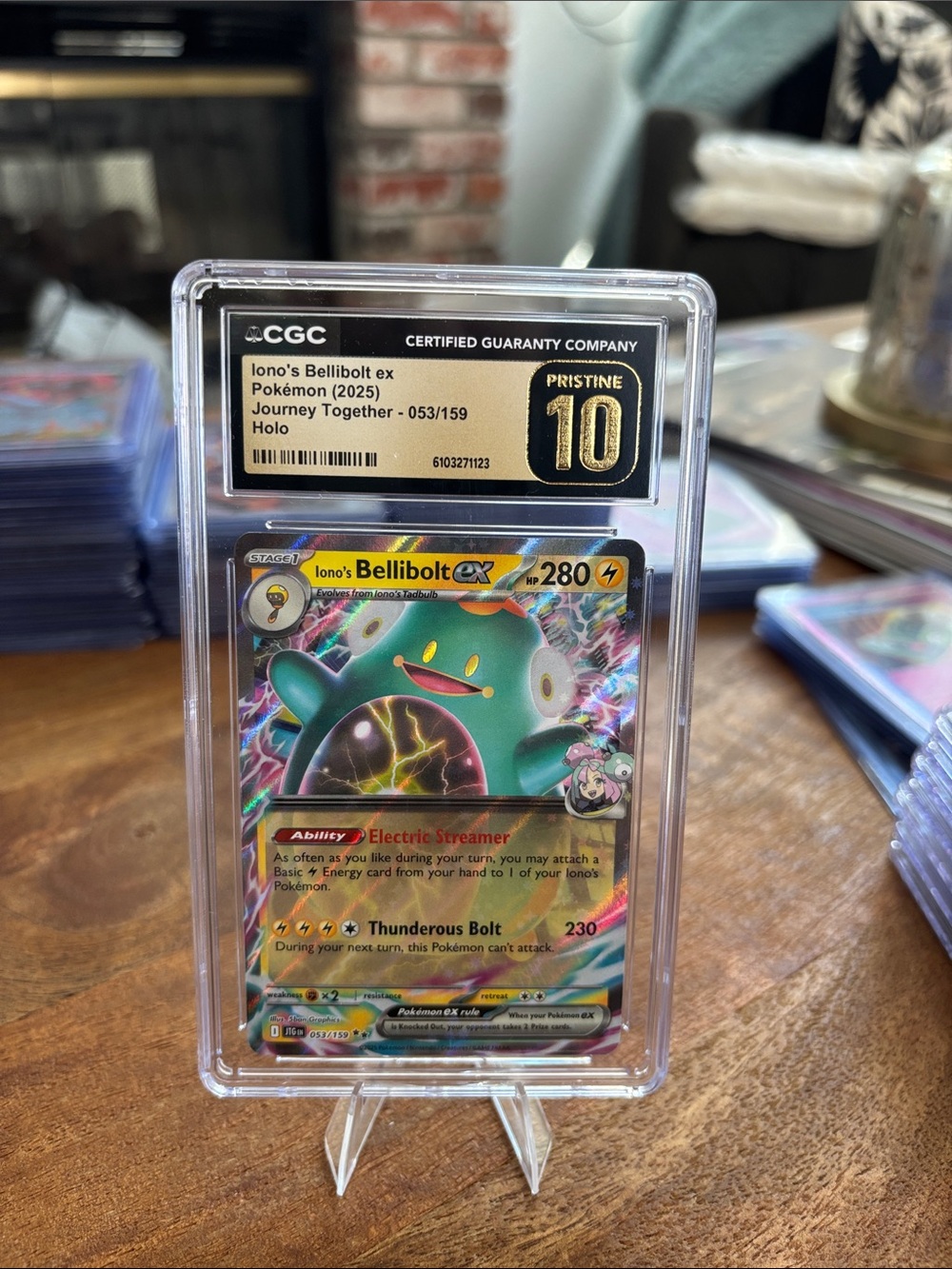 CGC Pristine 10 Iono's Bellibolt ex Holo  Pokemon Journey Together 053/159